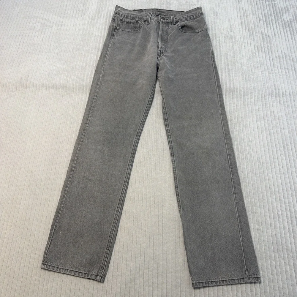 Vintage Levis 501 Jeans Mens 30x31 Gray Straight Button Fly 90s USA Tag 31x32